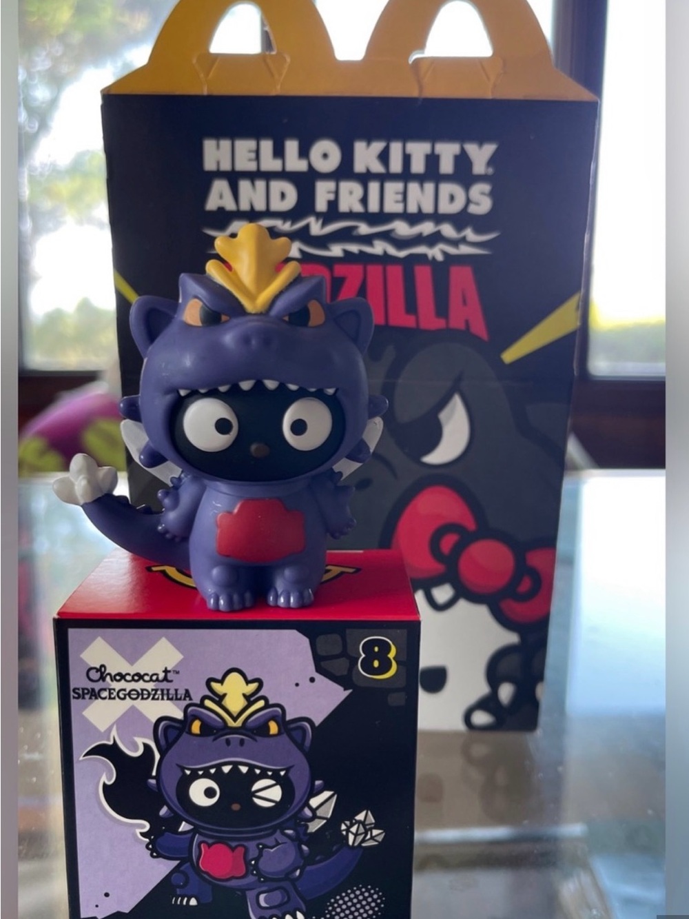 McDonald's Hello Kitty Chococat SpaceGodzilla Purple and Red Figure
